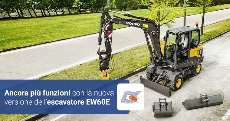Ancora più funzioni con la nuova versione dell’escavatore gommato EW60E